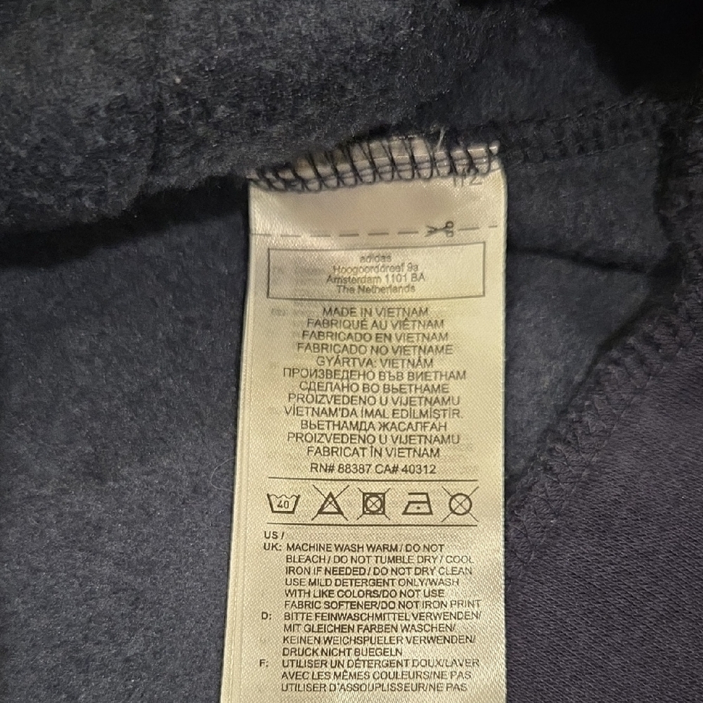 Adidas Men's Blue Hoodie with White Stripes - Picture 4 of 6